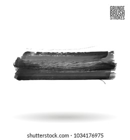 Grey brush stroke and texture. Grunge vector abstract hand - painted element. Underline and border design.