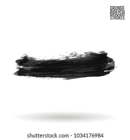 Grey brush stroke and texture. Grunge vector abstract hand - painted element. Underline and border design.