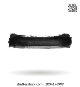 Grey brush stroke and texture. Grunge vector abstract hand - painted element. Underline and border design.