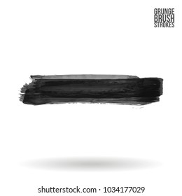 Grey brush stroke and texture. Grunge vector abstract hand - painted element. Underline and border design.