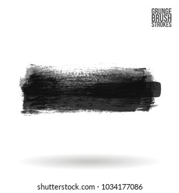 Grey brush stroke and texture. Grunge vector abstract hand - painted element. Underline and border design.