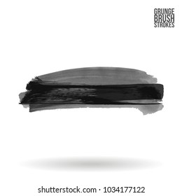 Grey brush stroke and texture. Grunge vector abstract hand - painted element. Underline and border design.