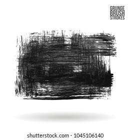Grey brush stroke and texture. Grunge vector abstract hand - painted element. Underline and border design.
