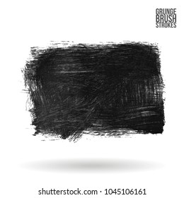 Grey brush stroke and texture. Grunge vector abstract hand - painted element. Underline and border design.