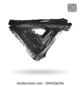 Grey brush stroke and texture. Grunge vector abstract hand - painted element. Underline and border design.