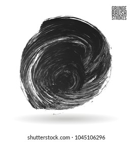 Grey brush stroke and texture. Grunge vector abstract hand - painted element. Underline and border design.