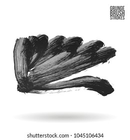 Grey brush stroke and texture. Grunge vector abstract hand - painted element. Underline and border design.