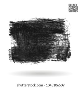 Grey brush stroke and texture. Grunge vector abstract hand - painted element. Underline and border design.