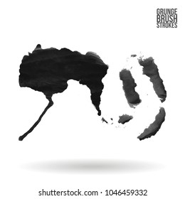 Grey brush stroke and texture. Grunge vector abstract hand - painted element. Underline and border design.