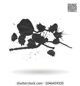 Grey brush stroke and texture. Grunge vector abstract hand - painted element. Underline and border design.
