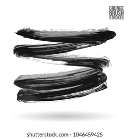 Grey brush stroke and texture. Grunge vector abstract hand - painted element. Underline and border design.