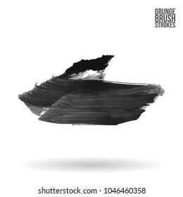 Grey brush stroke and texture. Grunge vector abstract hand - painted element. Underline and border design.