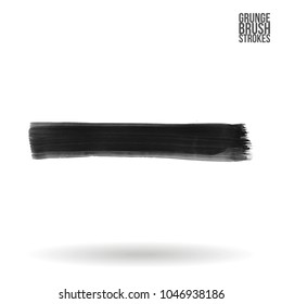 Grey  brush stroke and texture. Grunge vector abstract hand - painted element. Underline and border design.