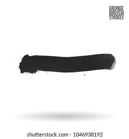 Grey  brush stroke and texture. Grunge vector abstract hand - painted element. Underline and border design.