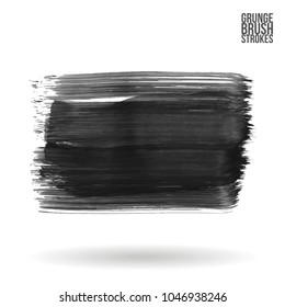 Grey  brush stroke and texture. Grunge vector abstract hand - painted element. Underline and border design.