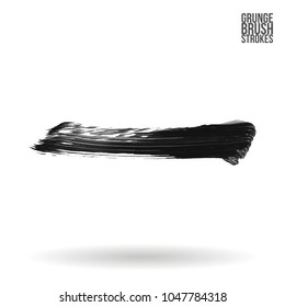 Grey  brush stroke and texture. Grunge vector abstract hand - painted element. Underline and border design.