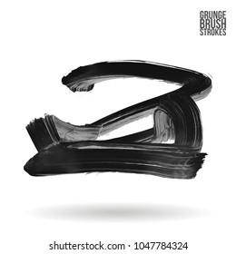 Grey  brush stroke and texture. Grunge vector abstract hand - painted element. Underline and border design.
