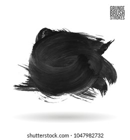 Grey  brush stroke and texture. Grunge vector abstract hand - painted element. Underline and border design.