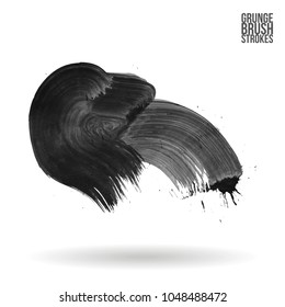 Grey  brush stroke and texture. Grunge vector abstract hand - painted element. Underline and border design.