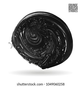 Grey brush stroke and texture. Grunge vector abstract hand - painted element. Underline and border design.