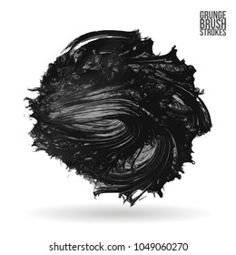 Grey brush stroke and texture. Grunge vector abstract hand - painted element. Underline and border design.