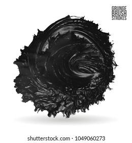 Grey brush stroke and texture. Grunge vector abstract hand - painted element. Underline and border design.