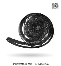 Grey brush stroke and texture. Grunge vector abstract hand - painted element. Underline and border design.