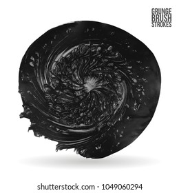 Grey brush stroke and texture. Grunge vector abstract hand - painted element. Underline and border design.