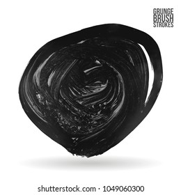 Grey brush stroke and texture. Grunge vector abstract hand - painted element. Underline and border design.