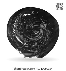 Grey brush stroke and texture. Grunge vector abstract hand - painted element. Underline and border design.