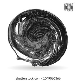 Grey brush stroke and texture. Grunge vector abstract hand - painted element. Underline and border design.