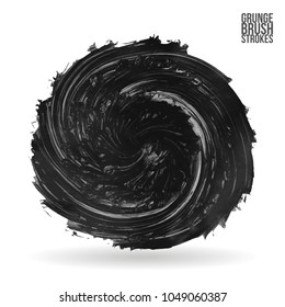 Grey brush stroke and texture. Grunge vector abstract hand - painted element. Underline and border design.