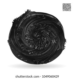 Grey brush stroke and texture. Grunge vector abstract hand - painted element. Underline and border design.