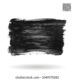 Grey brush stroke and texture. Grunge vector abstract hand - painted element. Underline and border design.