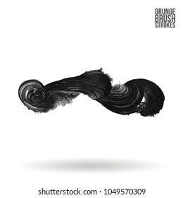Grey brush stroke and texture. Grunge vector abstract hand - painted element. Underline and border design.