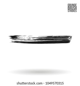 Grey brush stroke and texture. Grunge vector abstract hand - painted element. Underline and border design.
