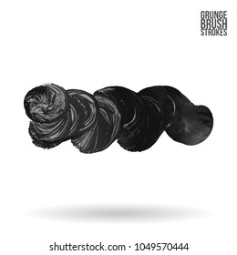Grey brush stroke and texture. Grunge vector abstract hand - painted element. Underline and border design.