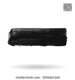 Grey brush stroke and texture. Grunge vector abstract hand - painted element. Underline and border design.