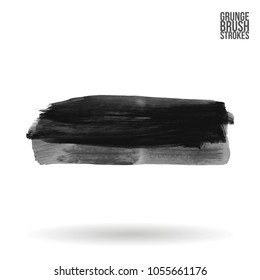 Grey brush stroke and texture. Grunge vector abstract hand - painted element. Underline and border design.