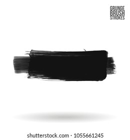 Grey brush stroke and texture. Grunge vector abstract hand - painted element. Underline and border design.