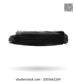 Grey brush stroke and texture. Grunge vector abstract hand - painted element. Underline and border design.