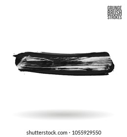 Grey  brush stroke and texture. Grunge vector abstract hand - painted element. Underline and border design.