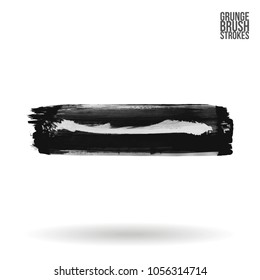 Grey  brush stroke and texture. Grunge vector abstract hand - painted element. Underline and border design.