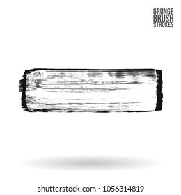 Grey  brush stroke and texture. Grunge vector abstract hand - painted element. Underline and border design.