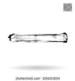 Grey  brush stroke and texture. Grunge vector abstract hand - painted element. Underline and border design.