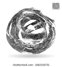 Grey  brush stroke and texture. Grunge vector abstract hand - painted element. Underline and border design.