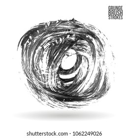 Grey  brush stroke and texture. Grunge vector abstract hand - painted element. Underline and border design.