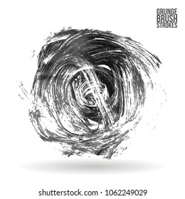 Grey  brush stroke and texture. Grunge vector abstract hand - painted element. Underline and border design.