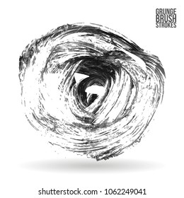 Grey  brush stroke and texture. Grunge vector abstract hand - painted element. Underline and border design.