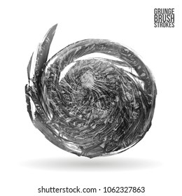 Grey  brush stroke and texture. Grunge vector abstract hand - painted element. Underline and border design.